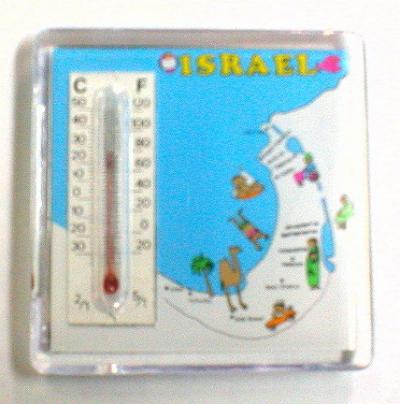 ISRAEL MAP MAGNET WITH THERMOMETER